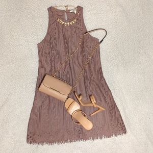 Sleeveless casual/formal lavender/purple, lace, spring/summer, a-line dress